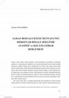 Research paper thumbnail of Sahaf  Bosnalı Hâfız Mustafa'nın Derkenar-Risale Şeklinde Atasözü ve Kelâm-ı Kibar Derlemesi