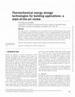 Research paper thumbnail of Thermochemical energy storage technologies for building applications: a state-of-the-art review