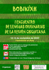 Research paper thumbnail of [CONVOCATORIA/CHAMADA] Bobikíxh – I Encuentro de Lenguas Originarias de la Región Chiquitana / Kusɨrɨbo Oberabakáx ñomé Mumanityakatoe aukí na Nikɨ Mamonkoka / I Encontro de Línguas Indígenas da Região Chiquitana