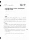 Research paper thumbnail of Statistics for Classroom Language Assessment: Using Numbers Meaningfully