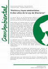 Research paper thumbnail of Convocatoria Dossier 2 "Política y leyes ambientales: A diez años de la Ley de Glaciares"