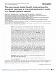 Research paper thumbnail of The psychenet public health intervention for anorexia nervosa: a pre-post-evaluation study in a female patient sample