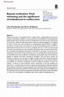 Research paper thumbnail of Beyond verification: Flesh witnessing and the significance of embodiment in conflict news