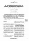 Research paper thumbnail of La variable medioambiental en la política de cooperación al desarrollo: Situación actual y perspectivas de la Unión Europea