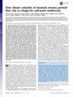 Research paper thumbnail of Slow climate velocities of mountain streams portend their role as refugia for cold-water biodiversity