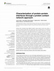 Research paper thumbnail of Characterization of Protein–Protein Interfaces, Considering Surface-Roughness and Local Shape