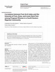 Research paper thumbnail of Correlation between Foot Arch Index and Intensity of Foot, Knee and Low Back Pain among Pregnant Women in a South Eastern Nigerian community