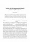 Research paper thumbnail of Joining clay: a comparison of modern and ancient techniques