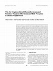 Research paper thumbnail of Why Do Neighbors Have Different Environmental Priorities? Analysis of Environmental Risk Perception in a Beirut Neighborhood