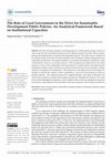 Research paper thumbnail of The Role of Local Government in the Drive for Sustainable Development Public Policies. An Analytical Framework Based on Institutional Capacities