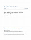 Research paper thumbnail of ENLT 430.02: The Grail Quest - Studies in Comparative Literature