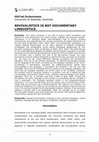 Research paper thumbnail of Revivalistics is Not Documentary Linguistics