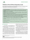 Research paper thumbnail of Validation of the Cell Phone Dependence Scale