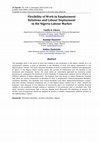 Research paper thumbnail of Flexibility of Work in Employment Relations and Labour Deployment in the Nigeria Labour Market