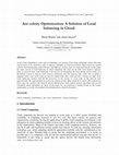 Research paper thumbnail of Ant colony Optimization: A Solution of Load balancing in Cloud