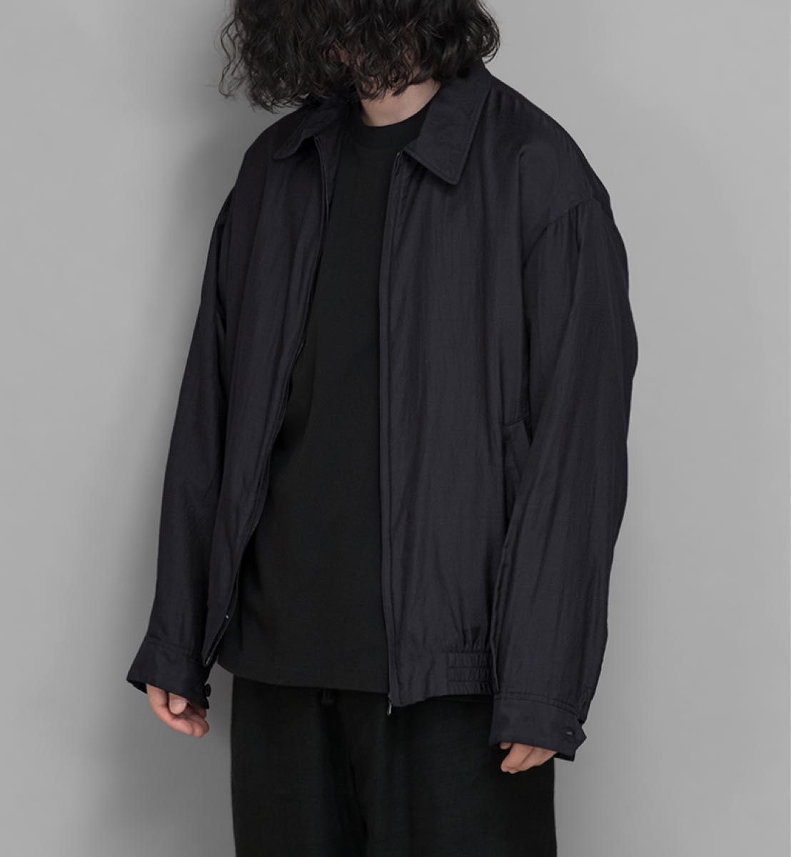 COMOLI 24AW ウールシルク スイングトップ　NAVY