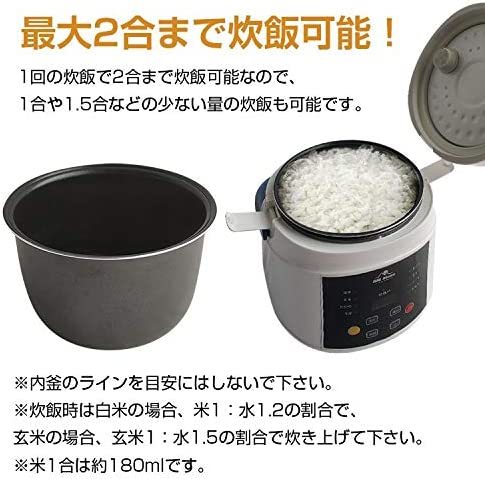 車載炊飯器 2合炊き 12V/24V兼用 シガーソケット お米 車中泊 保温機能 キャンプ アウトドア 保温 長距離 ドライブ インテリ車