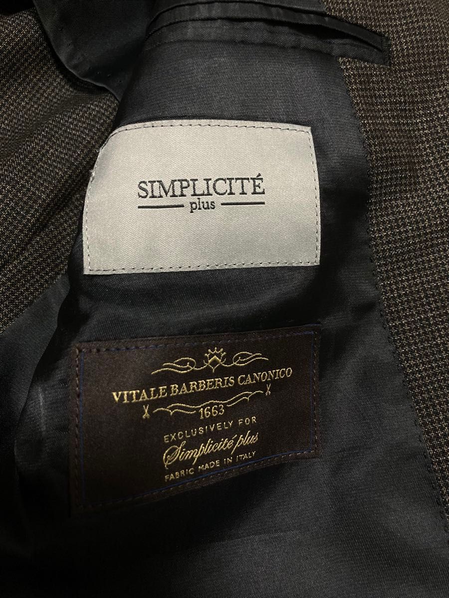 Simplicity plusシンプリシテプラス×VITALE BARMERIS CANONICO＞ カノニコのセットアップスーツ