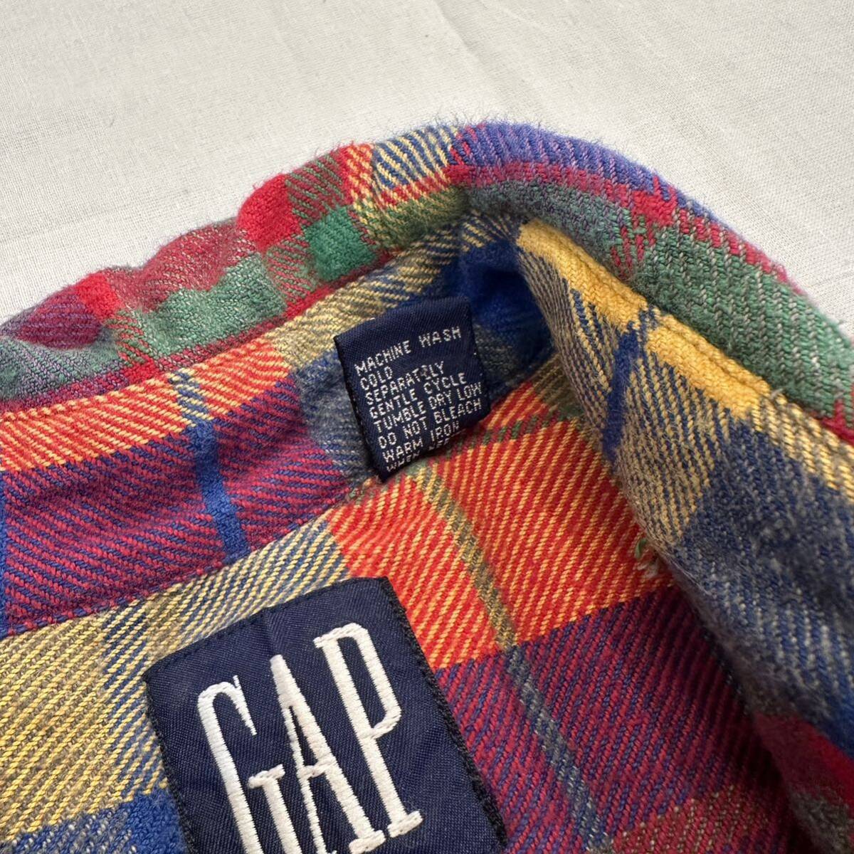 90's vintage old GAP Patchwork Flannel Shirt 90年代 ビンテージ オールド ギャップ パッチワーク マルチ フランネル シャツ ネルシャツ