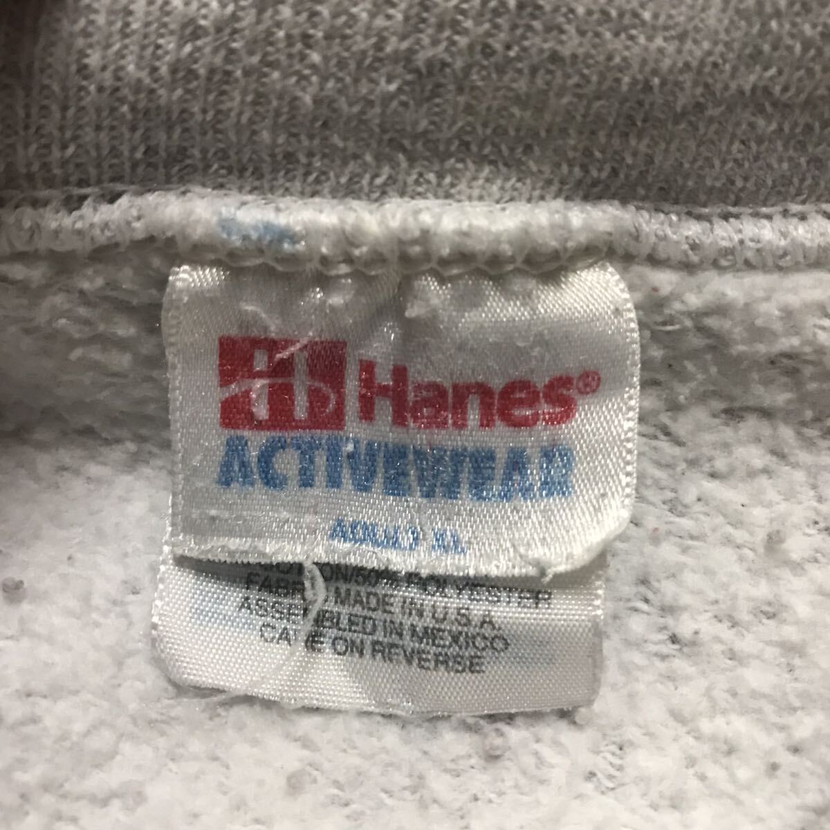 90s Hanes スウェット ヘインズ ヴィンテージ トレーナー グレー club chico チームロゴ プリント 古着 カレッジ クルーネック 00s XL