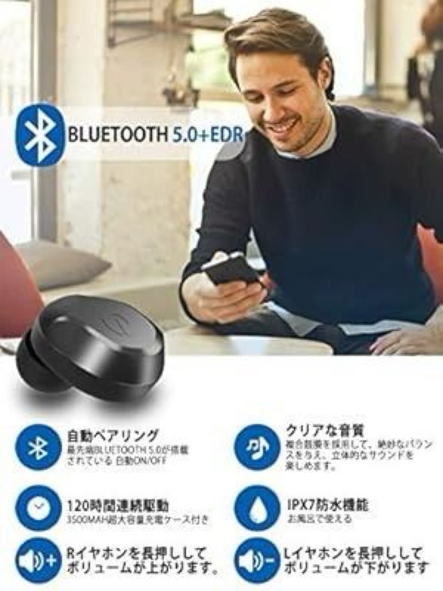 Bluetooth イヤホン　AKiKi ワイヤレスイヤホン TWS-P10