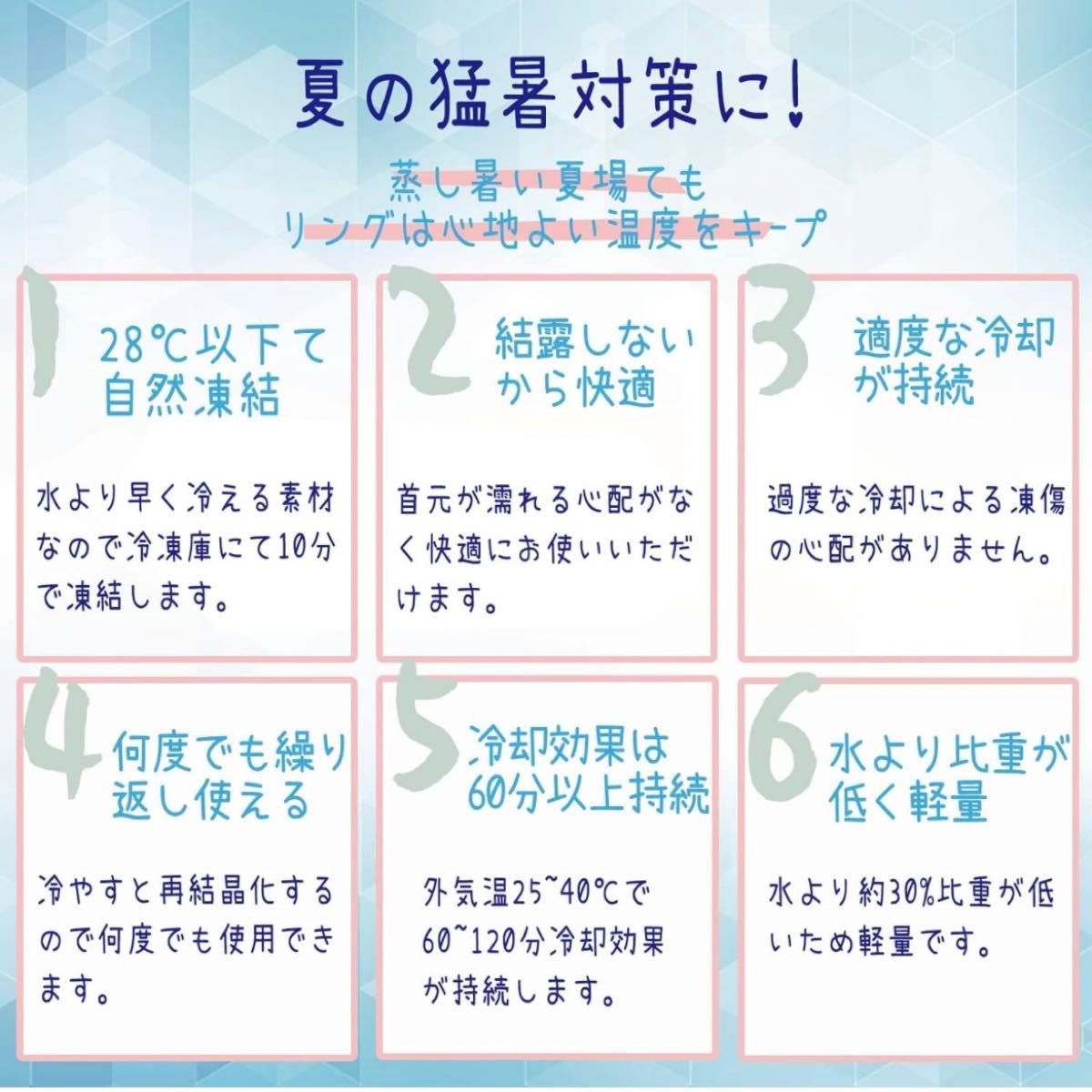 28℃クールリング クールバンド ネッククーラー アイスネックリング 冷却 首ひんやりグッズ 熱中症対策 暑さ対策グッズ