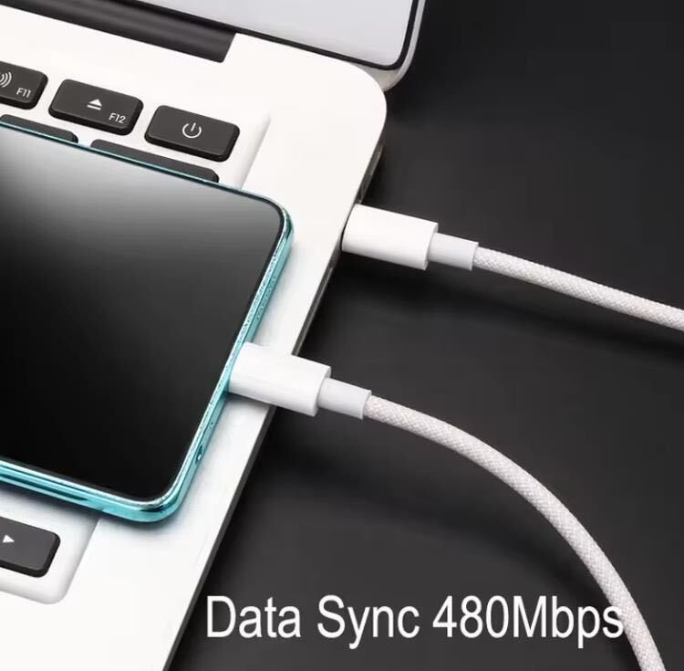 【3本セット】60W USB-C ケーブル 1m iPhone15 iPad Pro Type-C タイプC 充電 充電器 充電ケーブル データ転送 iphone PD対応 急速充電