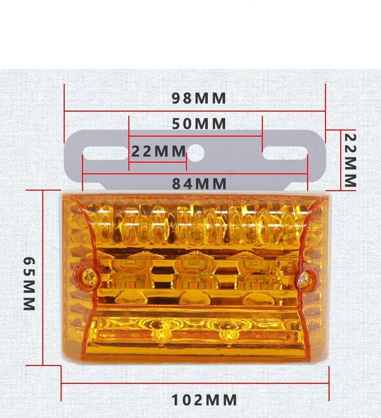 LED サイド マーカー 角型 24V トラック用 路肩灯 拡散レンズ　2個セット サイドマーカー 白 レッド ブルー グリーン アンバー