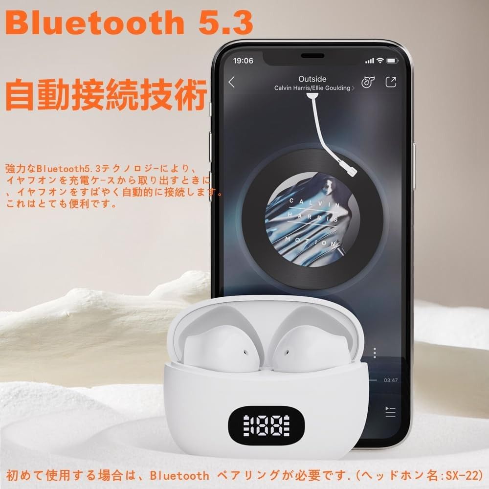 ワイヤレスイヤホン CVC 8.0ノイズキャンセリング Bluetooth5.3