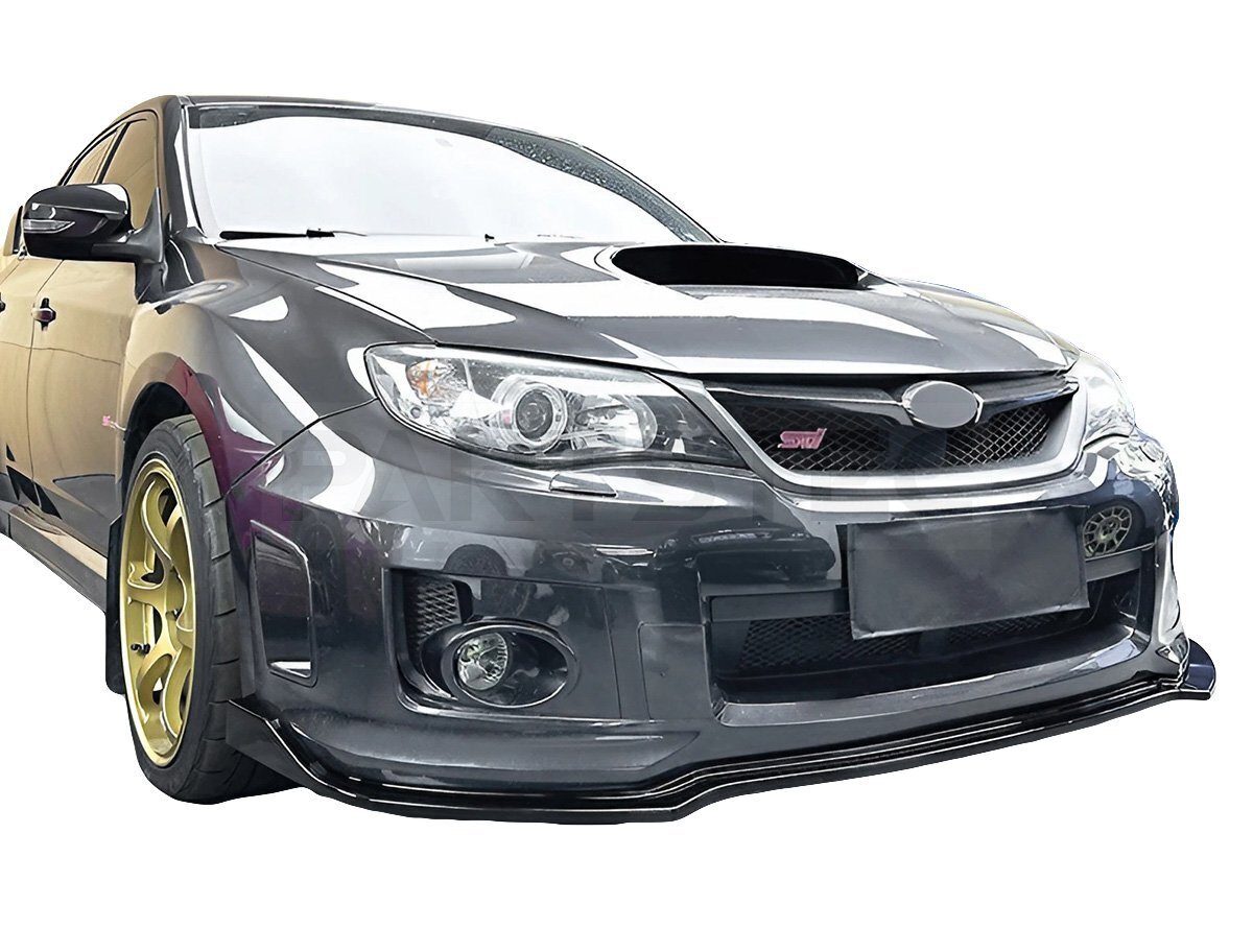 スバル インプレッサ WRX STI GRB GVB GRF 後期 フロント リップ スポイラー 3分割 カーボン調 エアロ バンパー カナード / 149-127 NF*