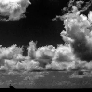 Tank vessel under clouds 