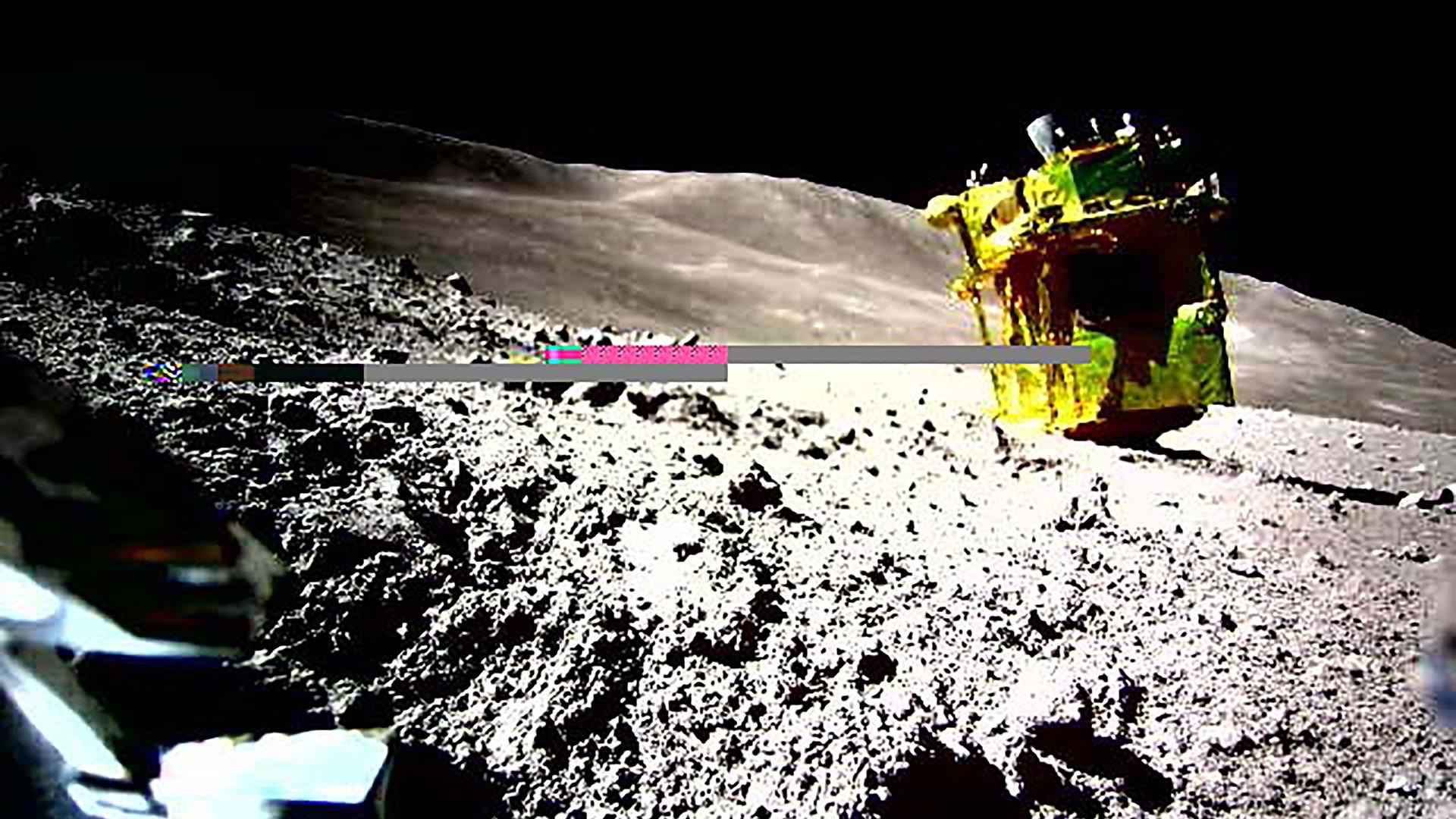 Landung der Weltraumsonde SLIM auf dem Mond. 