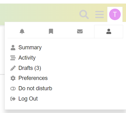 Discourse Release 2.8 Draft Count Indicator on User Drop-Down
