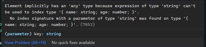 TypeScript Object.keys Error
