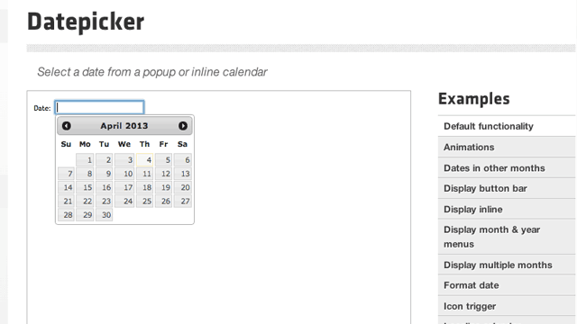 jquery ui datepicker plugin open source codes