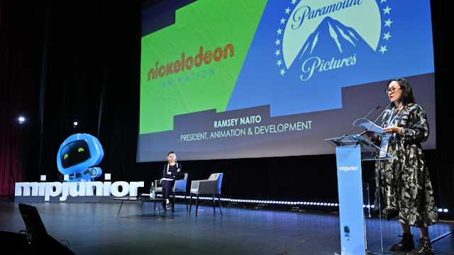 Ramsey Naito, president of Animation for Paramount Animation and Nickelodeon Animation at MipJunior Keynote. Credit: © S. D4Halloy – Image & Co