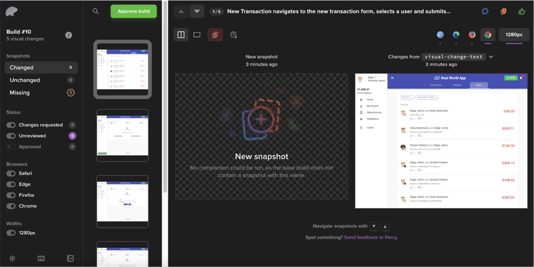 React Visual App Testing - Cypress Test