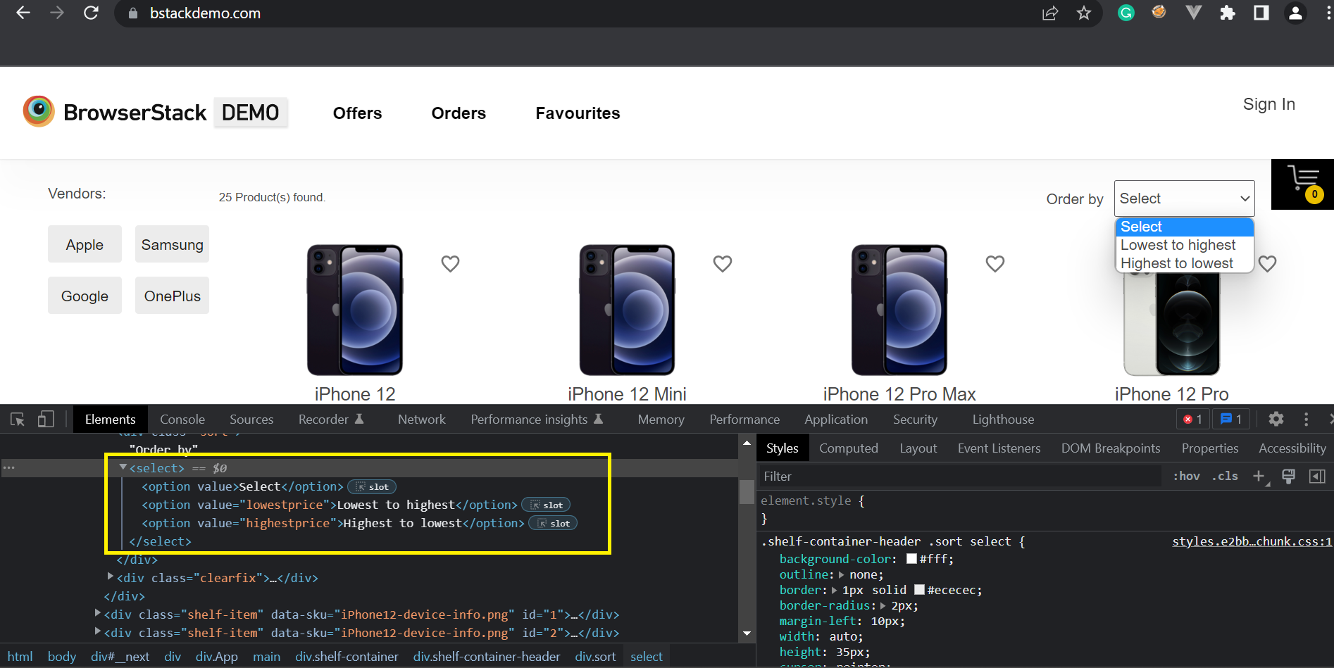 Handling Dropdown in Selenium without using Select Class by storing all the options in List and iterating through it 