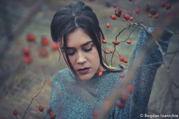 seasonal fruits,kvindelige,Mark,vinter,græs,kold