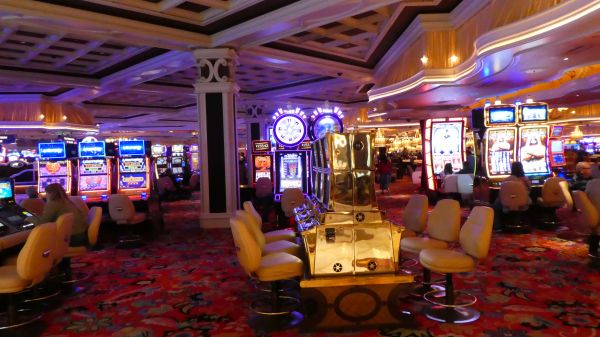 casino, building, slot machine, las vegas, room, interior design