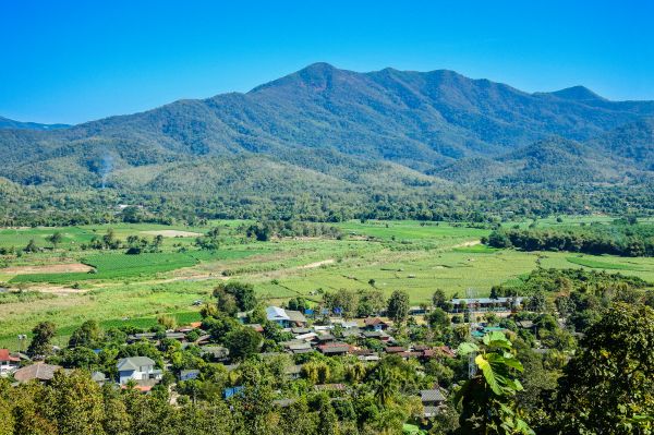 森林, 目的地, village landscape, mae hong son province, 泥, 地标