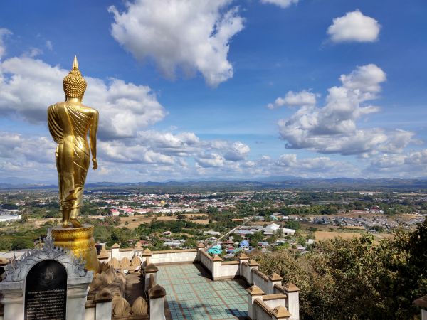 fjell, himmel, statue, vakker, landemerke, Sky