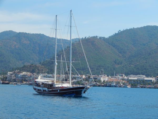 海,風景,マリーナ,船,見る,旅行