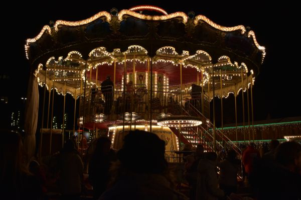 night, carousel, winterland, hasselt, belgium, winter