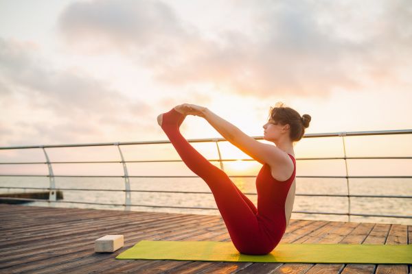 yoga, plajă, dimineaţă, femeie, sănătate, sănătos