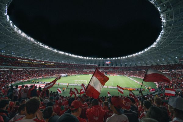 sepak bola, bendera, olahraga, stadion, Brazil, tim