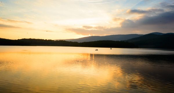 jezero,pouhý,Krásná,malebný,romantiky,scéna