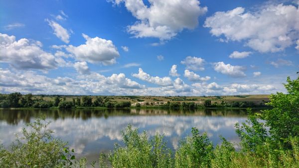 hemel,rivier-,wolken,bossen,Bos,heuvels