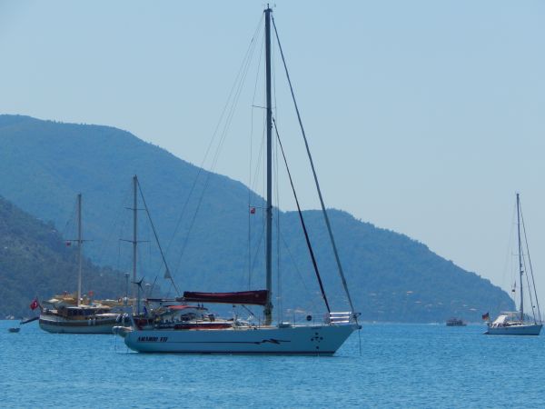 海,風景,マリーナ,船,見る,旅行