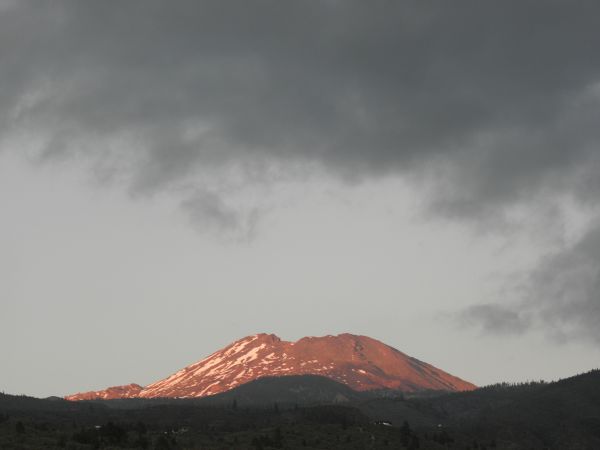 Wolke, Vulkan, Schnee, grau, rot, Himmel